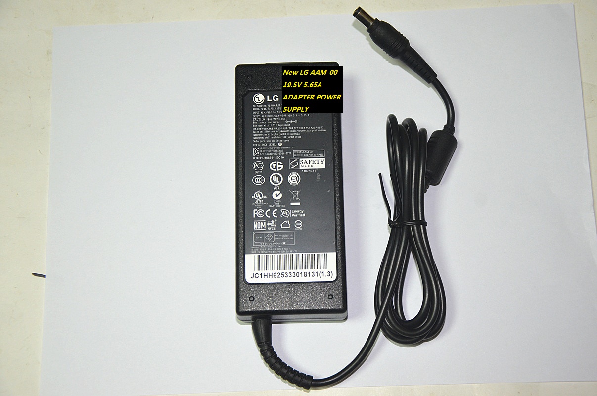 New AAM-00 LG 19.5V 5.65A ADAPTER POWER SUPPLY 6.5*3.0